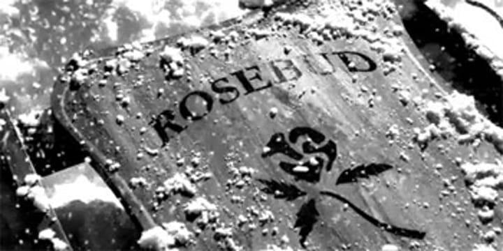 Film still of the Rosebud sled from “Citizen Kane.”